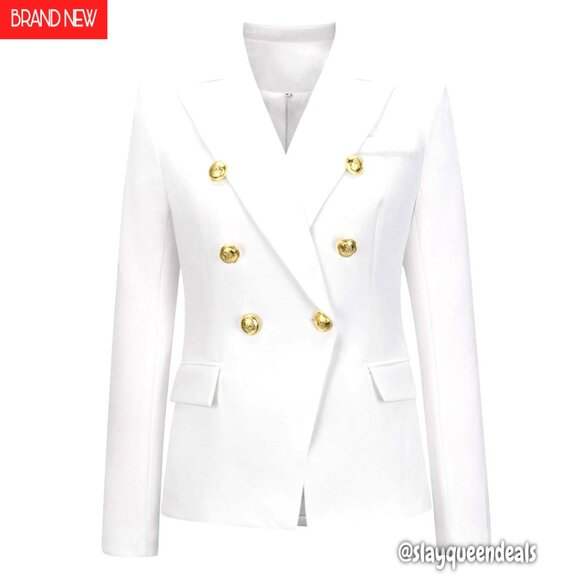 Vintage Double Breasted Slim Fit Blazer Jacket Women's Suit Blazer